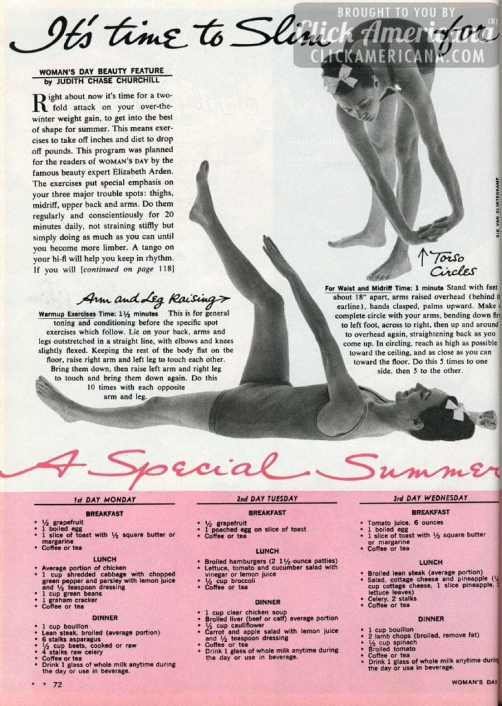 Picture of: Vintage workout & diet from Elizabeth Arden to slim for summer
